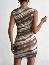 Sleeveless  Ruched Floral Bodycon Dress